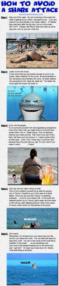 Funny Steps To Avoid A Shark Attack