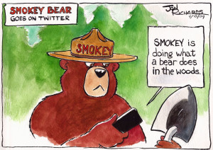 ... smokey the bear has become a twitterer http twitter com smokey bear