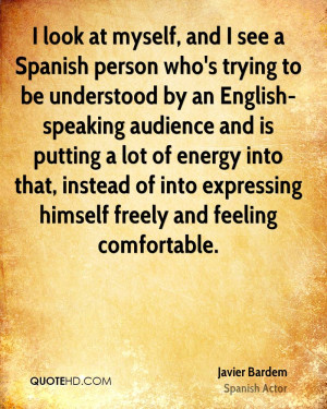 and I see a Spanish person who's trying to be understood by an English ...