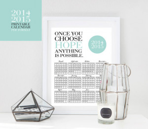 Printable Calendar 2014 - Inspirational Quotes, digital download ...