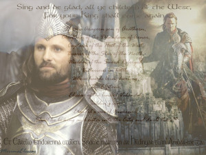 ... of Aragorn from the Return of the King, and text from the book