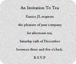 Victorian afternoon tea, invitations are handwritten on tea ...
