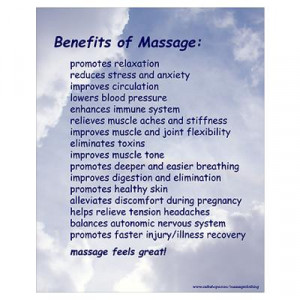 CafePress > Wall Art > Posters > Benefits Of Massage 16X20 Blue Poster