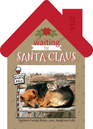 Waiting For Santa Pet Christmas Photo Card by PurpleTrail.com.