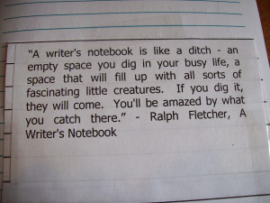 Quote that we glue into our notebooks at the start of the year