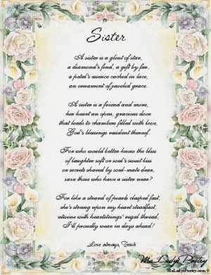 Sister Sentiment Poem © Sisters Sentimental, Sisters Love, Sisters ...