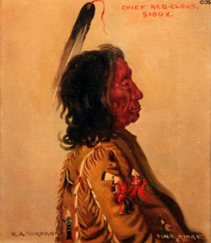 Chief Red Cloud, Sioux painting (1898-1907) by Elbridge Ayer Burbank ...