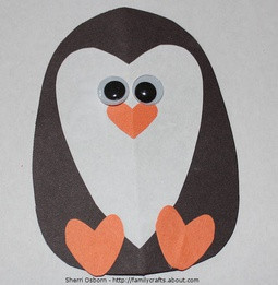 Preschool Crafts for Kids*: Penguin Valentine Heart Preschool Craft