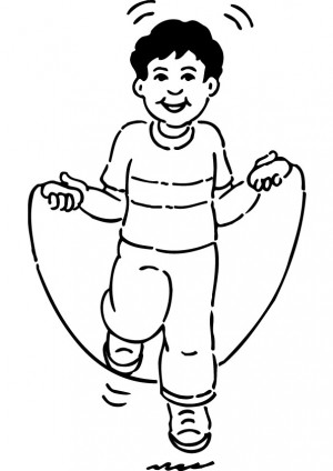 jumping rope colouring pages