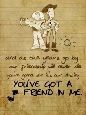 You've got a friend in me.. #woody #buzz #toystoryTrue Friendship, Toy ...