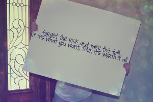 Forget The Risk And Take The Fall, If It’s What You Want, Then It ...