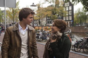 Ansel Elgort stars as Augustus Waters and Shailene Woodley stars as ...
