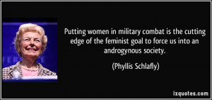 Putting women in military combat is the cutting edge of the feminist ...