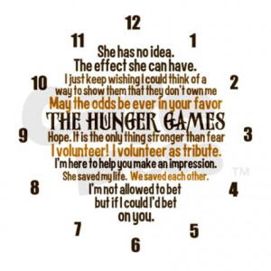 hunger_games_quotes_modern_wall_clock.jpg?color=Silver&height=460 ...