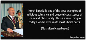North Eurasia is one of the best examples of religious tolerance and ...