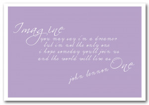 Show details for Music Quote Imagine John Lennon Lilac