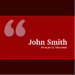 red quotes athletic trainer business card red quotes athletic trainer ...