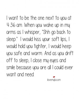 want to be the one next to you at 4:36 am.