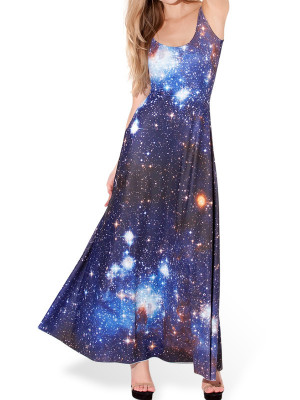 -Maxi-Dress-Casual-dress-Summer-dress-2015-Galaxy-Blue-print-dresses ...