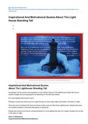 ... And Motivational Quotes About The Light House Standing Tall