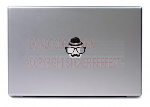 Home / Macbook - Hat glasses mustache - cute funny apple decal laptops ...