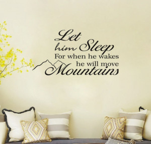 Let Him Sleep Baby Boy Will Move Mountains Vinyl Wall Quote For Home ...