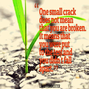 Quotes Picture: one small crack does not mean that you are broken it ...