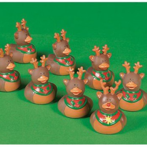 Amazon.com: 9 Rubber Duck Duckie Ducky CHRISTMAS REINDEER Party Favors ...