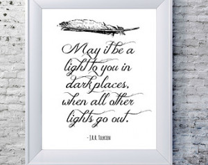 ... Quote- Typography Print - White - J.R.R Tolkien Quote - Word Art