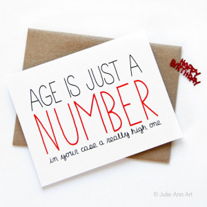Lustige Geburtstagskarte - Alter ist nur eine Nummer