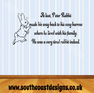 Beatrix Potter - Peter Rabbit Quote Wall Sticker - Design 1