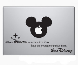Walt Disney Inspire Quote Laptop Vinyl Sticker Decal MacBook Apple ...