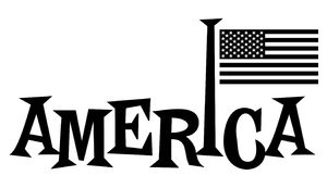 America: Word America with Flag.Check out my color version:http://www ...
