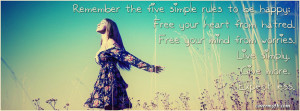 Remember the five simple rules to be happy Facebook Cover