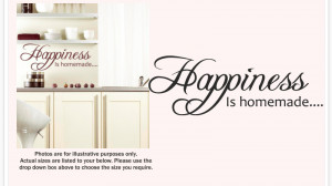 Details about HAPPINESS is homemade Wall quote DECAL sticker KITCHEN ...