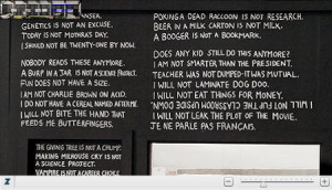 firm Work Club apparently has every Bart Simpson blackboard quote ...
