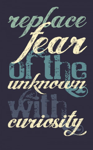 replace fear of the unknown with curiousity