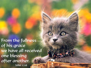 ... fullness of his grace we have all received one blessing after another