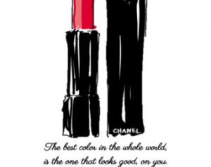 Chanel lipstick Coco Chanel quote print