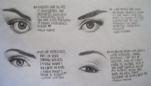 drawing, eyes, quote