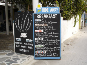FUNNY SIGN - GREEK BREAKFAST !!! AGIOS PROKOPIOS BEACH CAFE,NAXOS ...