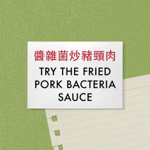 Fun Fridge Magnet Funny Chinese Quote Fried Pork Bacteria Sauce