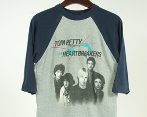 Tom Petty and the Heartbreakers Gre y / Navy Raglan Baseball Tshirt ...