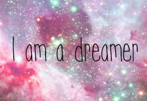 dreamer, galaxy, girl, pink, quote