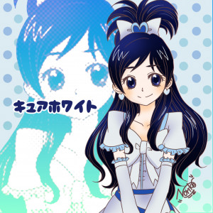 Pretty Cure, Yukishiro Honoka, Blue Background, Cure White, Zoom Layer ...
