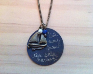 ... pendant with Mark Twain motivational quote - sail away from the harbor