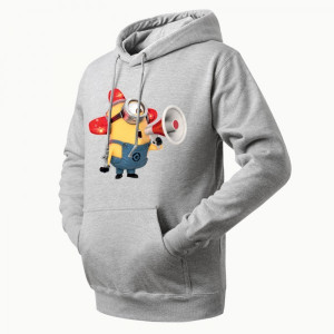 Despicable Me 2 More Minions fire alarm logo pullover hoodie details: