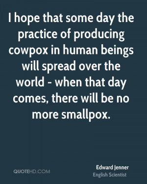 Cowpox In Humans I hope that some day the practice of producing cowpox ...