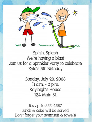 Shop our Store > Pool/Summer/Swim/Sprinkler Birthday Party Invitations