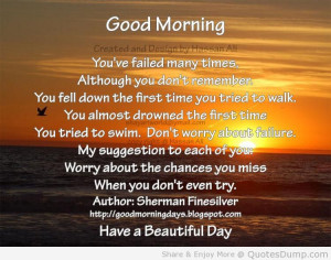 morning quotes Dont Worry About Failure Good Morning Quote | Quotes ...
